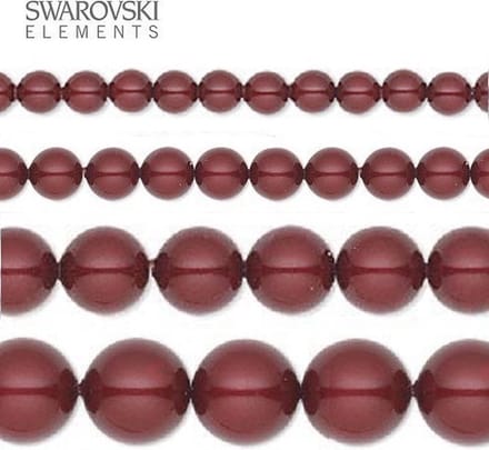 Swarovski Elements, 100 stuks Swarovski Parels, 4mm, bordeaux (5810)