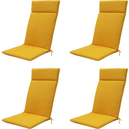 Madison - Tuinstoelkussen Hoge Rug Gold canvas eco+ - Ca. 120x50 cm - Set van 4