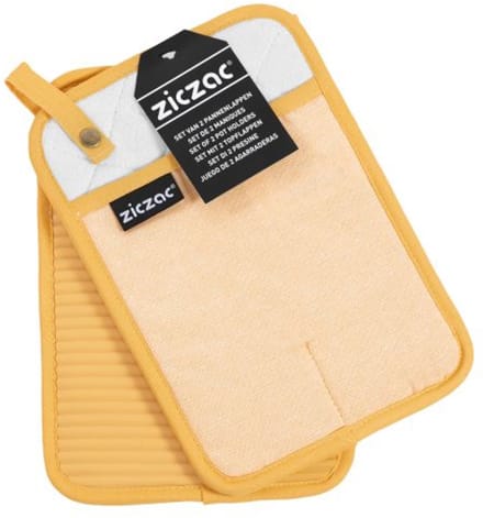 Tiseco -Pannenlappen SILO - SET/2 - siliconen,handige ophanglus, geel