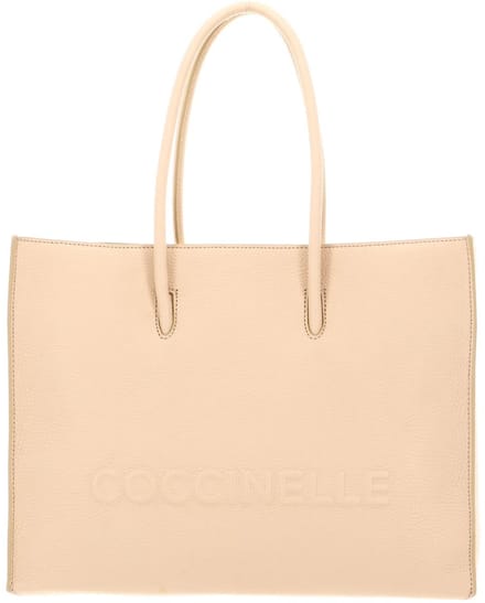 COCCINELLE Leren handtas Myrtha Maxi Log Handbag Grained Leather Betulla abrikoos
