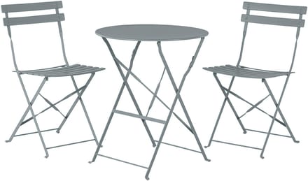 FIORI - Bistroset voor 2 - Grijs - Staal