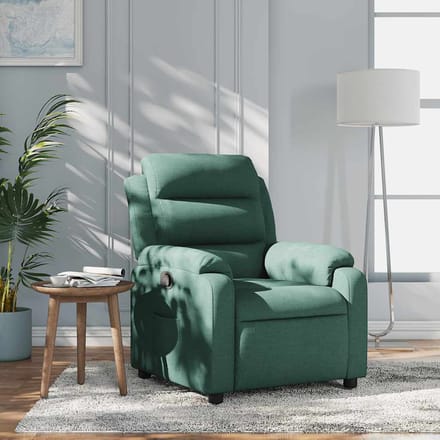 vidaXL - Fauteuil - verstelbaar - stof - donkergroen