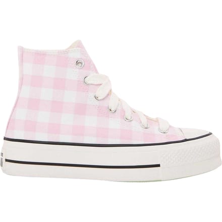 Converse Chuck Classic-sneakers met ginghamruit voor dames, hoog model (Roze)