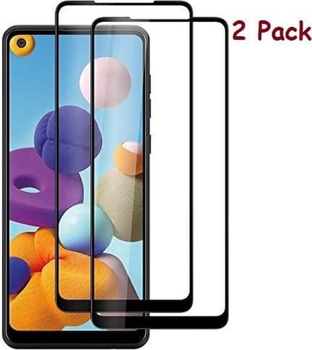 Screenprotector Geschikt voor Samsung Galaxy A21S Full Cover 2Pack Screenprotector / tempered glazen Zwart