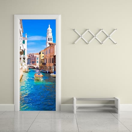 Walplus - Deur Decoratie Sticker - Venetië - Multicolor