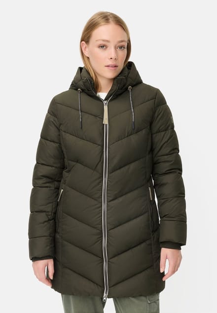 camel active Gewatteerde jas met afneembare capuchon - Maat womenswear-52 - Bosgroen