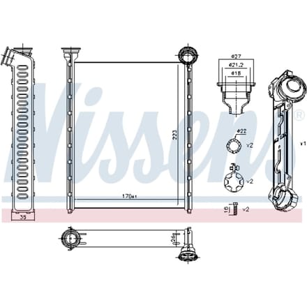 Warmtewisselaar, interieur verwarming NISSENS 71162