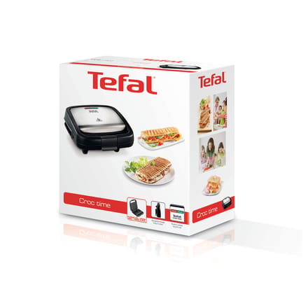Tefal Croc Time SM193D - Tosti-apparaat - Anti-aanbaklaag - 700W - RVS