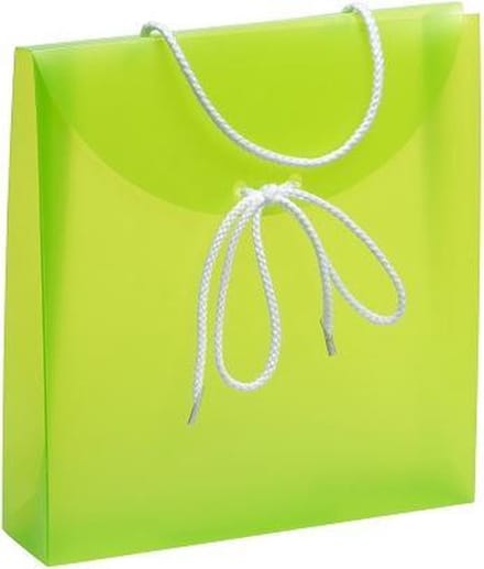 Cadeautasjes plastic 24x26x6 cm, APPELGROEN (10 stuks)