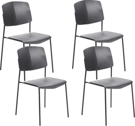ASTORIA - Eetkamerstoel set van 4 - Zwart - Plastic