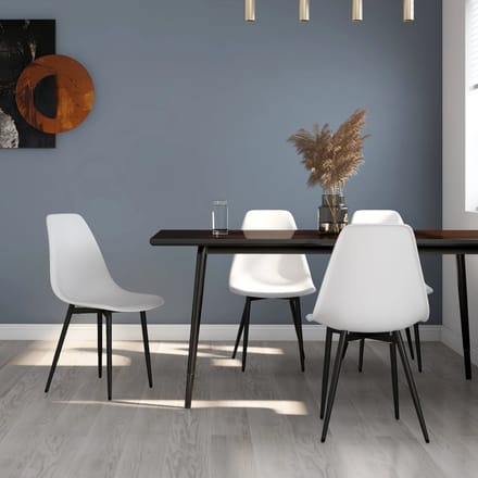 vidaXL - Eetkamerstoelen - 4 - st - PP - wit