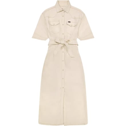 Lee Western Jurk Met Korte Mouwen Beige XS Vrouw