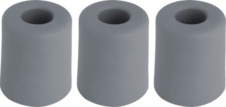Deltafix Deurbuffer - 3x - deurstopper - grijs - rubber - 35 x 30 mm - schroefbevestiging