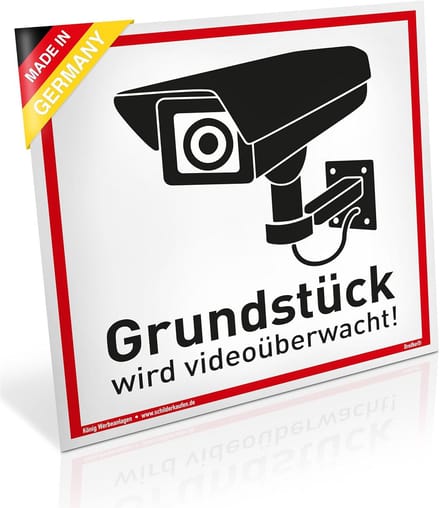 Bewakingsbord - Camera beveiliging - Huis beveiligen - Aluminium composiet - 20x20 cm - Wit