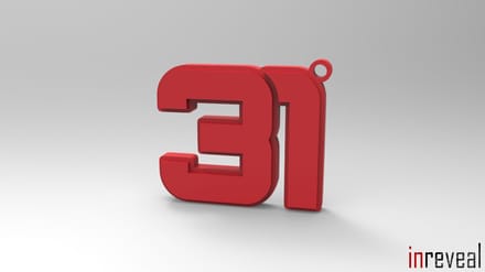 Sleutelhanger F1 '31' Esteban Ocon (Formule 1) - 41x36x5 mm - Rood