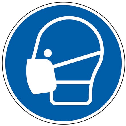 Sticker mondkapje verplicht - ISO 7010 - M016 200 mm