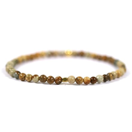 Heren armband goud edelsteen jaspis 4mm - Ibizamen 20cm