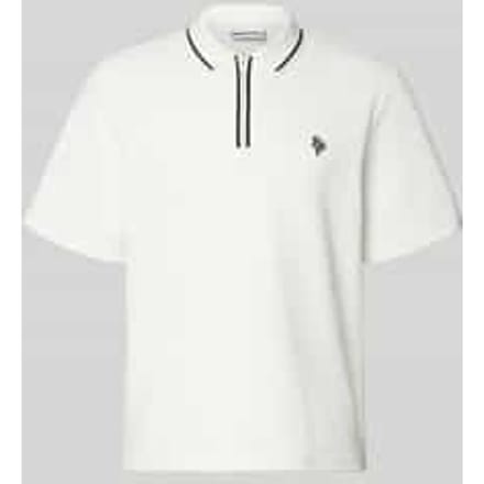 regular fit poloshirt met ritssluiting en labelstitching