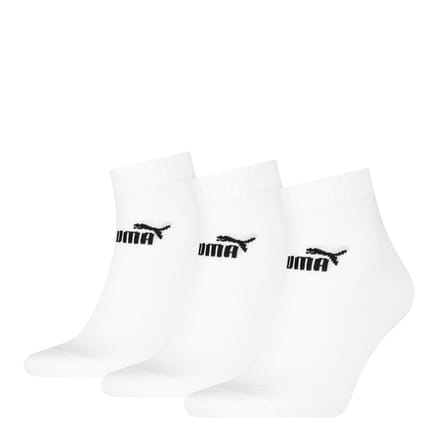Puma Kwart enkelsokken voor volwassenen (pak van 3) (Wit)