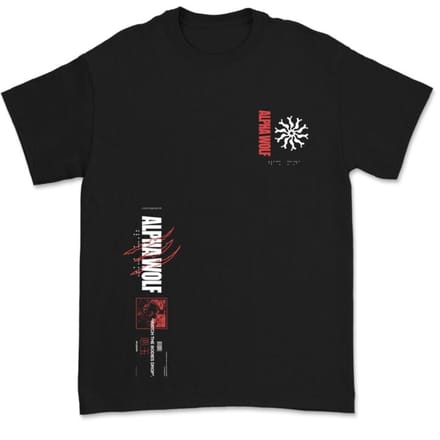 Alpha Wolf T-shirt - Akudama - S tot 3XL - voor Mannen - zwart