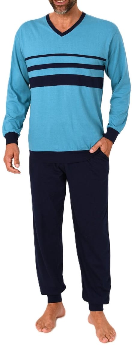 Normann heren pyjama lang met elegante voorstrepen – ook in grote maten
