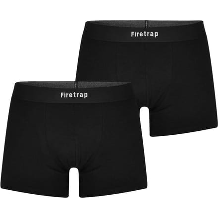 Firetrap Boxershorts met herenlogo (Set van 2) (Zwart)