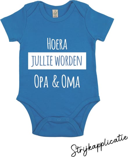 Strijkapplicatie - Jullie worden Opa en Oma WIT