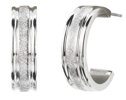 Traveller Oorringen - Dames - Zilverkleurig - Edelstaal - Glitter effect - Ringen 20 mm - 181137