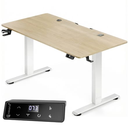 Casaria Zit sta bureau - Elektrisch Verstelbaar USB 140x60cm – Beige