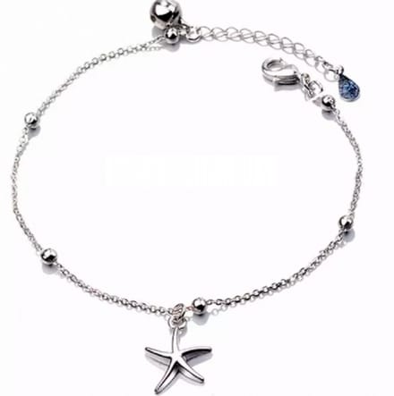 Zilveren -Armband- Zeester- 16 cm-Belletje - Charme Bijoux