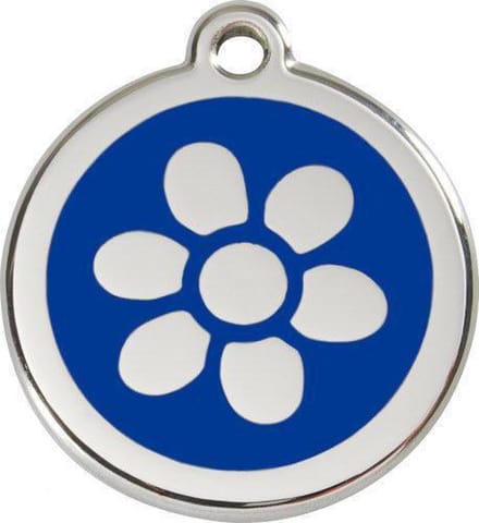 Red Dingo Hondenpenning 20 mm bloem donkerblauw