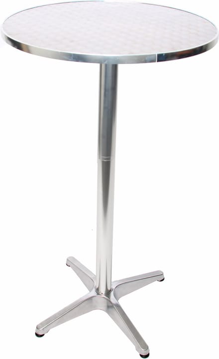 Aluminium bartafel + bistrotafel, in hoogte verstelbaar 70/110cm, Ø=60cm ~ inklapbaar