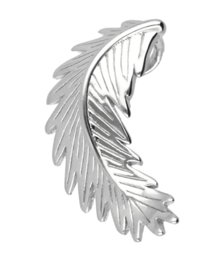 Zilveren Veer eend dons gebogen ketting hanger