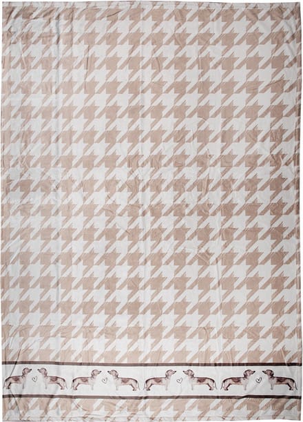 Clayre & Eef Plaid 130x170 cm Bruin Wit Polyester Teckels