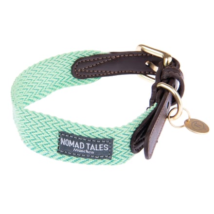 Halsband Nomad Tales Bloom, mint - Maat L: 46 - 52 cm Halsomvang, B 38 mm