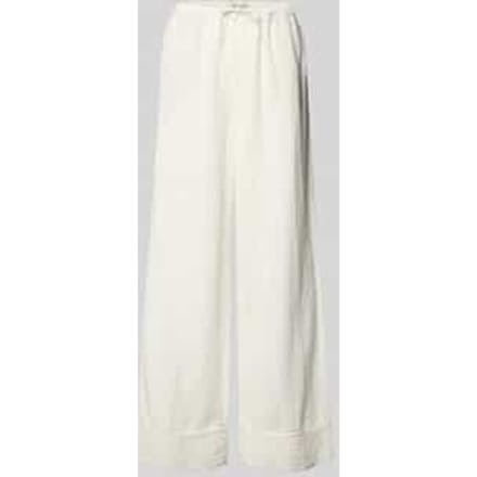 relaxed fit wijde broek van katoen-viscosemix