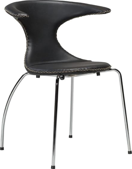 Dan-Form eetkamerstoel flair zwart leder chroom 81 x 64 x 57 (4 stuks)