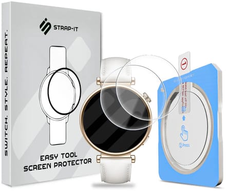 Strap-it 2-pack Screenprotector met One-Click Tool screen protector display bescherming geschikt voor Huawei Watch GT 4 41mm
