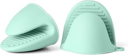 Hittebestendige Ovenhandschoenen - 2 stuks - mintgroen - silicone