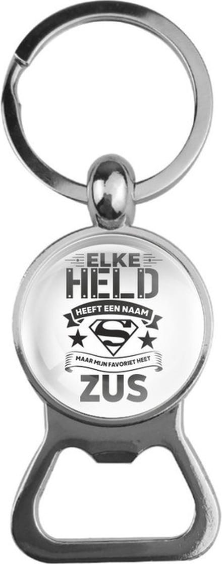 Bieropener Glas - Elke Held Heeft Een Naam Maar Mijn Favoriet Heet Zus