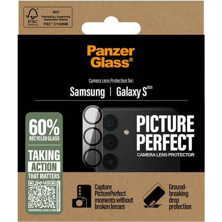 PanzerGlass Screenprotector geschikt voor Samsung Galaxy S25 Glazen | PanzerGlass PicturePerfect Camera Protector - Case Friendly