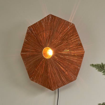 GOOD&MOJO Wandlamp Panama - Bruin - 65x7x65cm - Binnen Scandinavisch