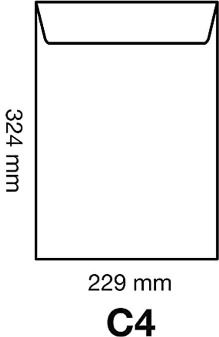 Pakket van 50 Zelfklevende Witte Enveloppen C4 - 120g/m²