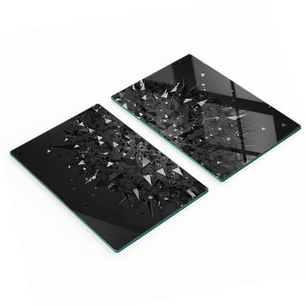 Set van gehard glazen keukenplanken met 3D-afbeeldingen, 2x40x52 cm