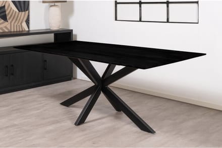 Eettafel Florence rechthoek facetrand 180x100 cm Glad - Zwart