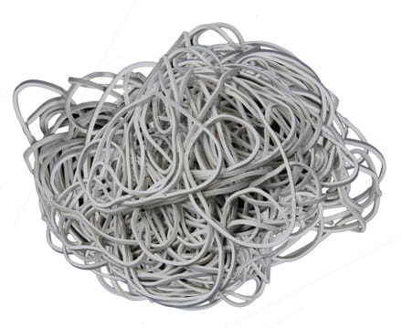 1 kg - Elastiek - wit - diameter 90mm - breedte 1,5mm - in zak - ca 1500 stuks
