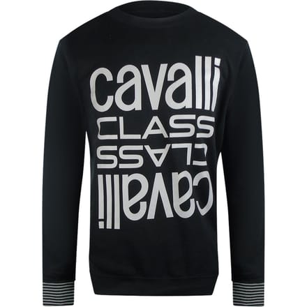 Cavalli Class Multi Logo Zwart Sweatshirt