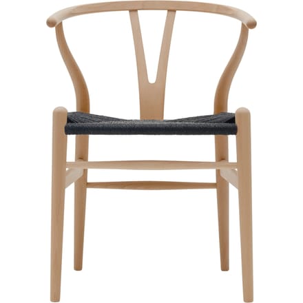 Carl Hansen & Søn - CH24 Y Wishbone stoel beuken - beuken geolied - Vlecht zwart - bruin