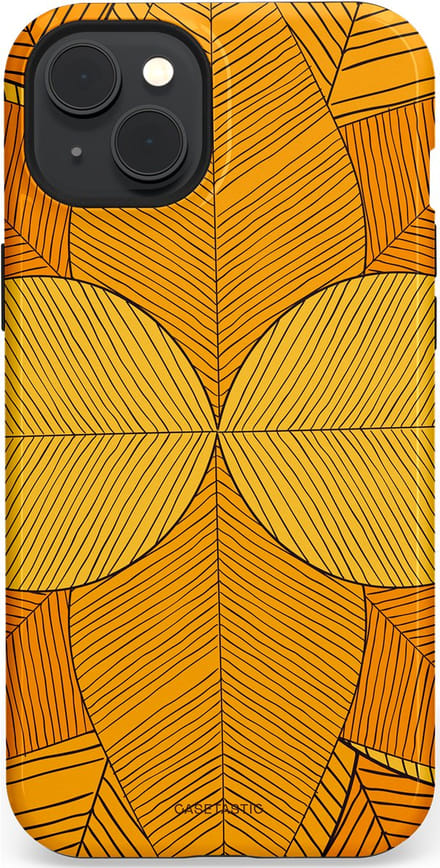 Casetastic hoesje geschikt voor Apple iPhone 15 Plus - MagSafe - Dubbellaagse bescherming - Rasterblad - Fashion Case - Okergeel Oranje