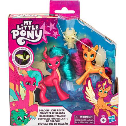 Hasbro My Little Pony draken speelgoed Dragon Light Reveal set 3 stuks.